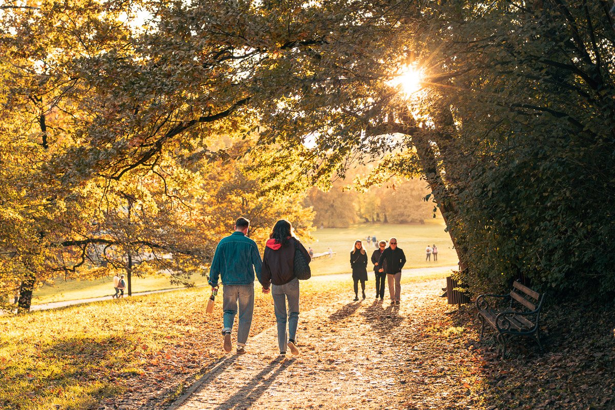 A beautiful picture of a sunset in Park Maksimir